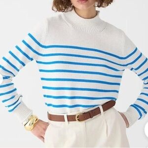 J. Crew Heritage roll neck cotton striped sweater